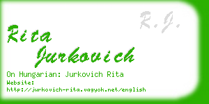 rita jurkovich business card